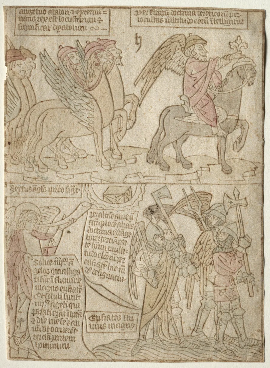 page from the Apocalypse (The Locusts with the Angel of the Abyss and The Sixth Trumpet) by Anonymous