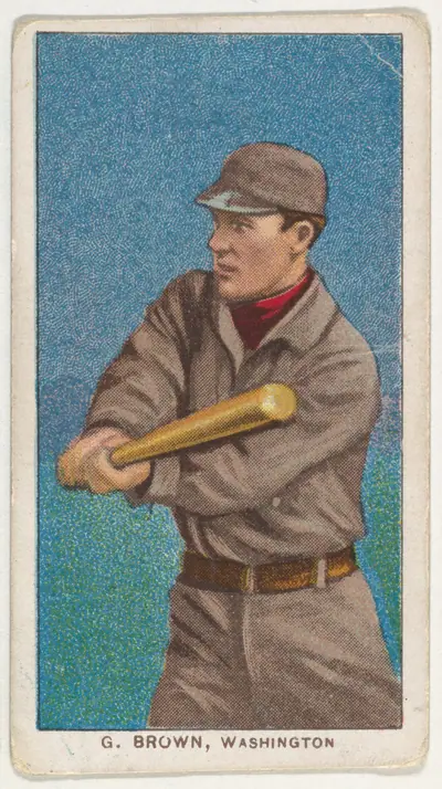 G. Brown, Washington, American League, from the White Border series (T206) for the American Tobacco Company