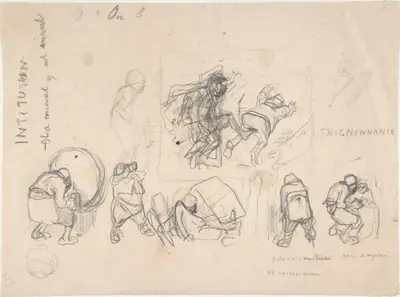 Sheet with various peasants