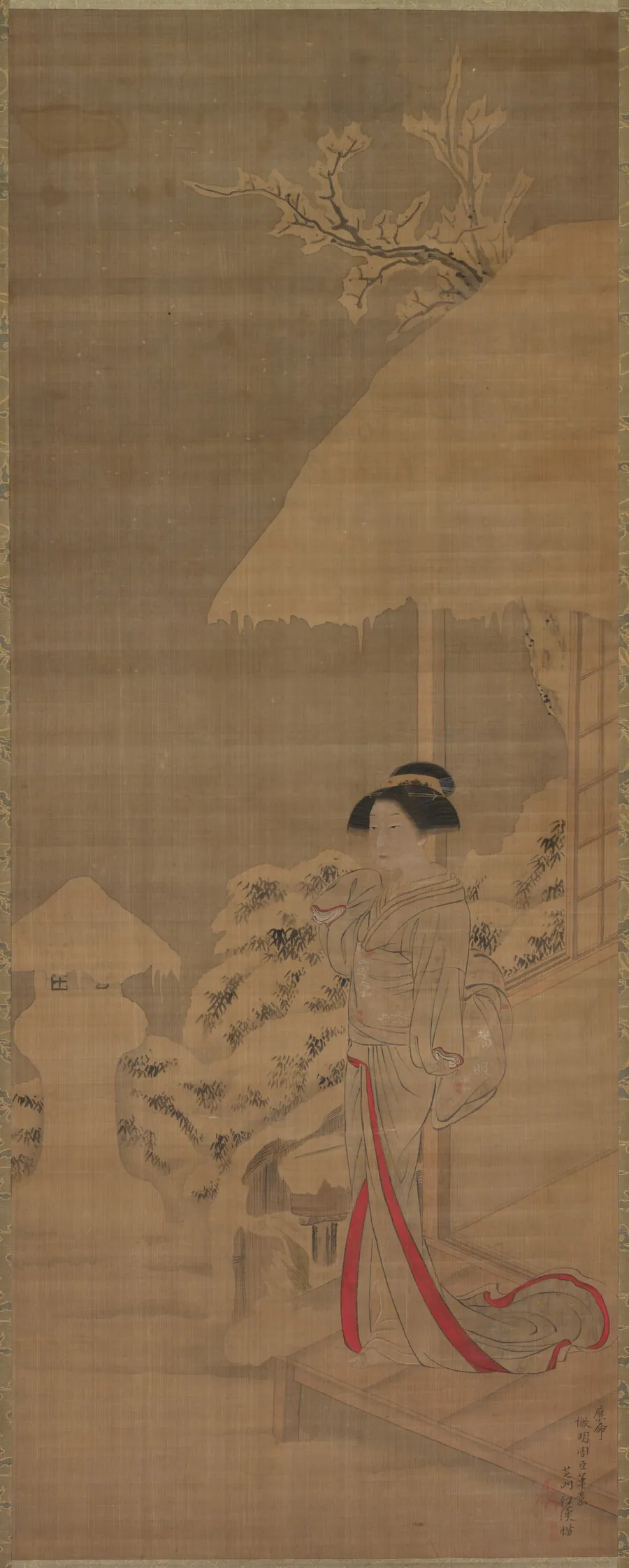 Beauty (Bijin) in the Snow by Shiba Kōkan