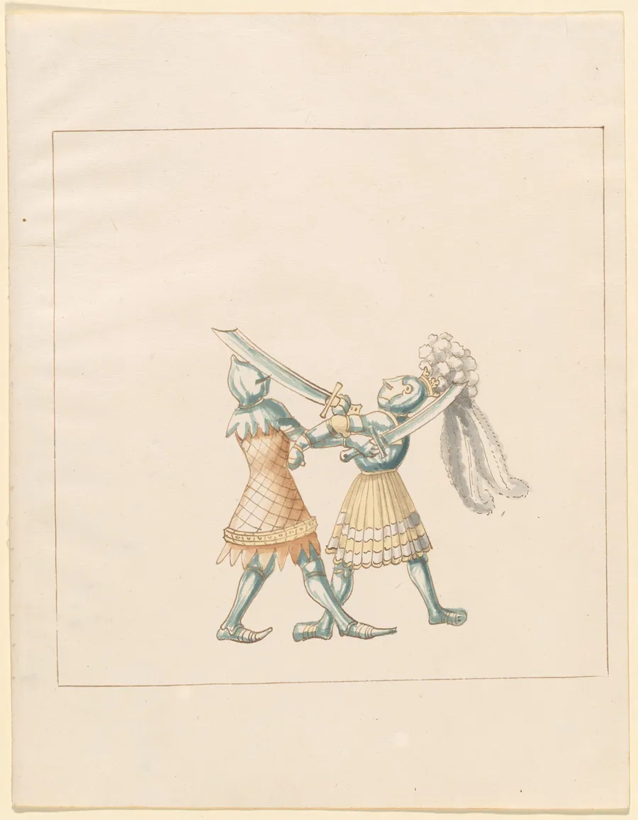 Foot Combat with Falchions by German 16th Century
