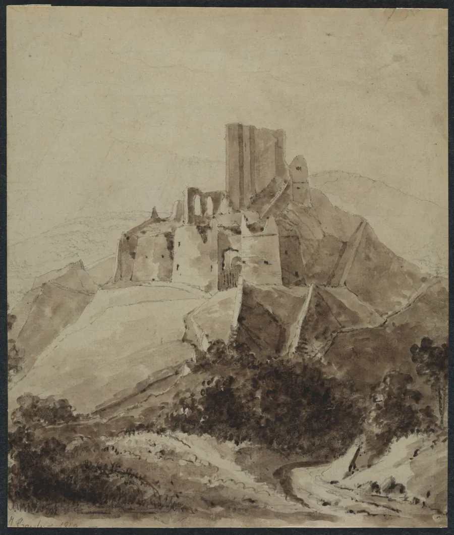 Ruins of Chateau d'Arque by Isidore Justin Taylor