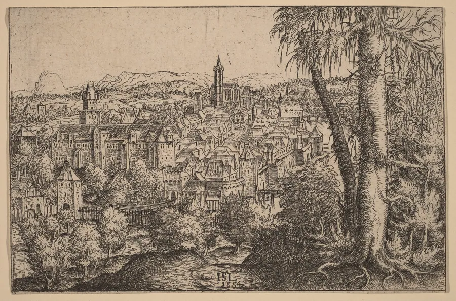 View of Steyr on Enns by Hanns Lautensack