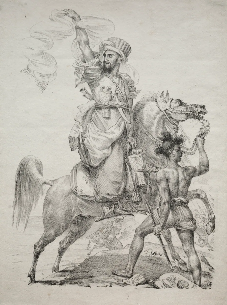 A Mameluke Chief on Horseback Signaling for Help by Antoine-Jean Gros