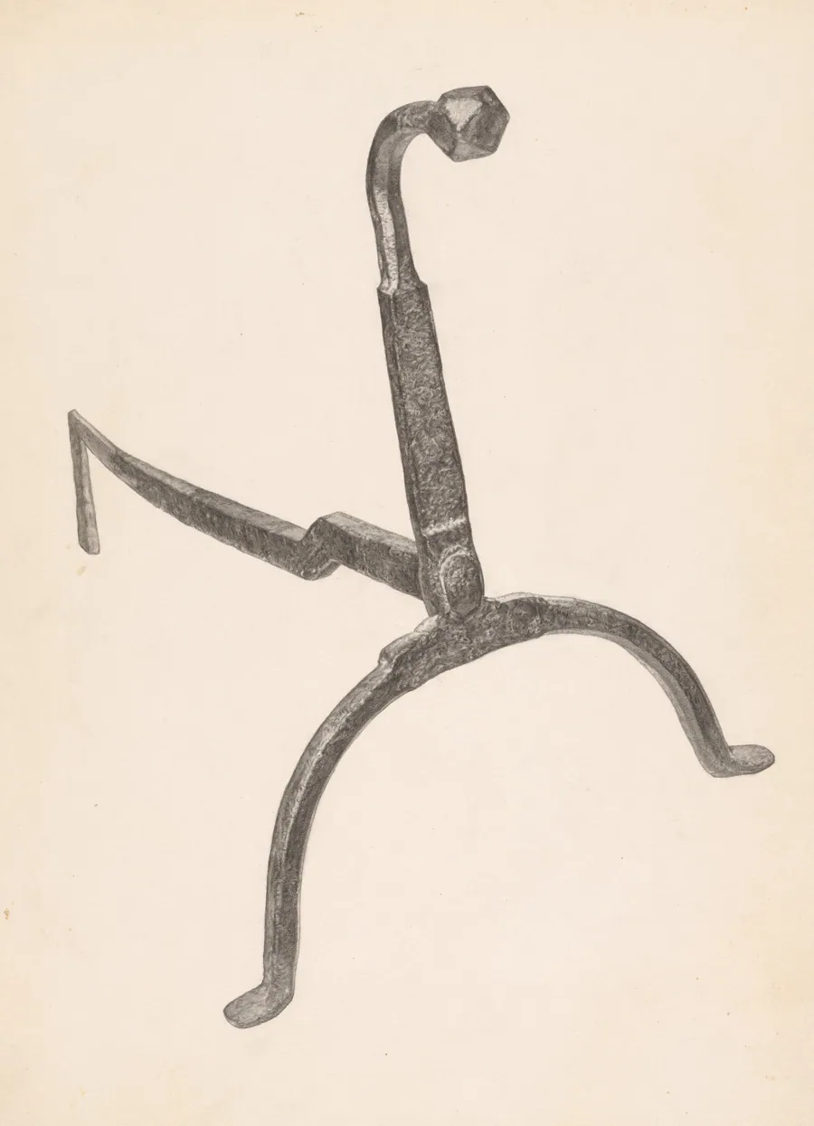 Andiron (one of pair) by Maurice Van Felix