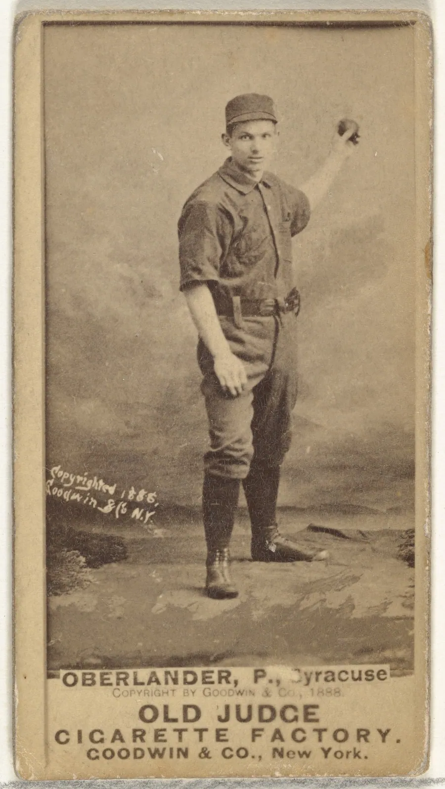 Hartman Louis "Doc" Oberlander, Pitcher, Syracuse, from the Old Judge series (N172) for Old Judge Cigarettes by Goodwin & Company