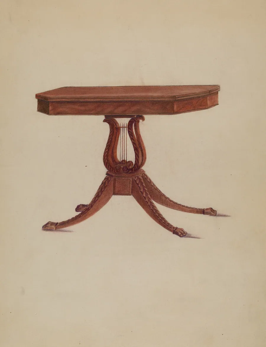 Table (Lyre Pedestal) by American 20th Century