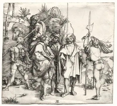Five Soldiers and a Turk on Horseback