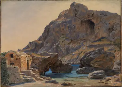 Parti fra Marina Piccola på Capri. Eftermiddagsbelysning