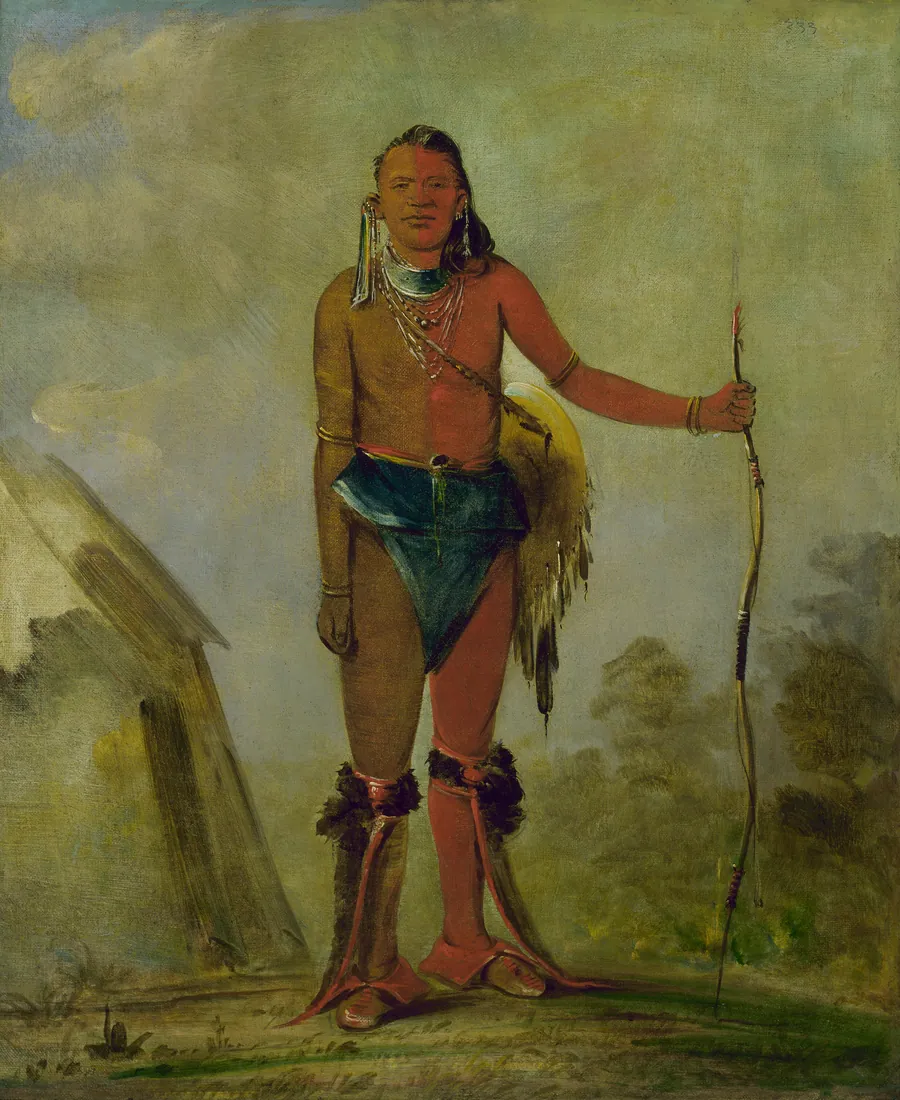 Aih-no-wa, The Fire, a Fox Medicine Man by George Catlin, born Wilkes-Barre, PA 1796-died Jersey City, NJ 1872