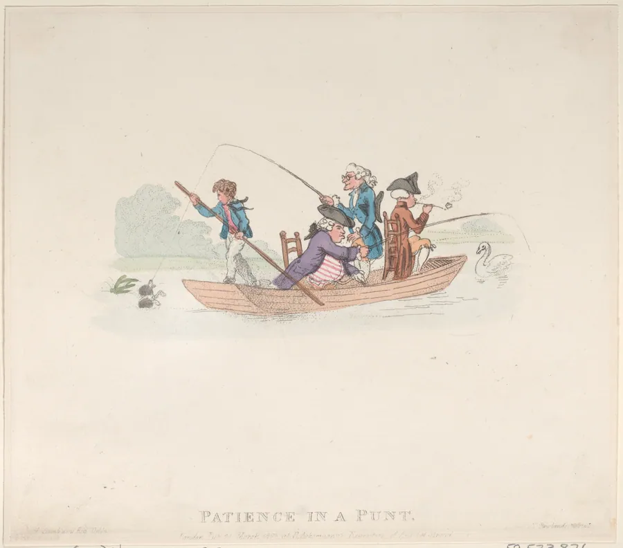 Patience in a Punt by Rudolph Ackermann, London