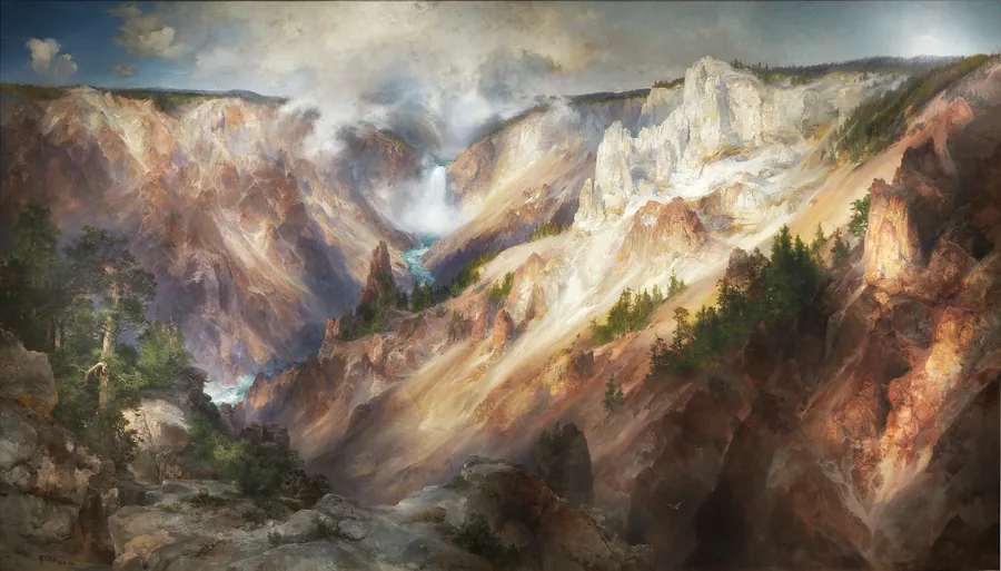The Grand Canyon of the Yellowstone by Thomas Moran, born Bolton, England 1837-died Santa Barbara, CA 1926