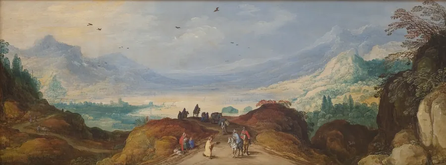 Bjerglandskab med en indsø by Joos de II Momper