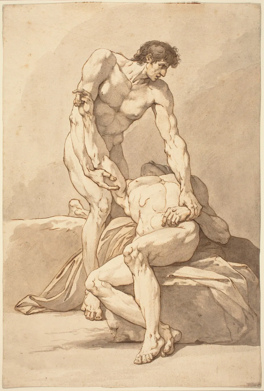 Two Nude Men by Johann Heinrich Lips