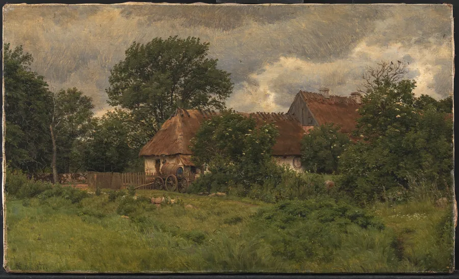 Gamle udbygninger ved en herregård by Niels Skovgaard