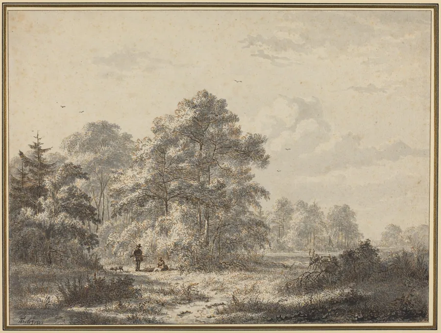 Hunters at the Edge of the Woods by Jacobus Theodorus Abels