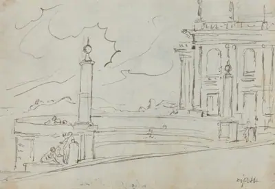The Ripetta in Rome [verso]