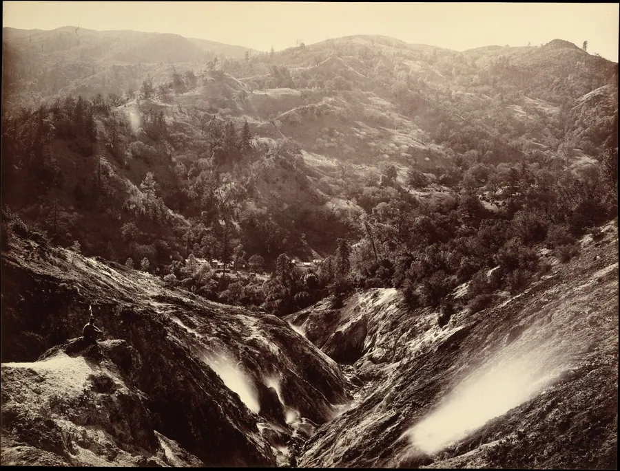 Devil's Canyon, Geysers, Looking Down by Carleton E. Watkins
