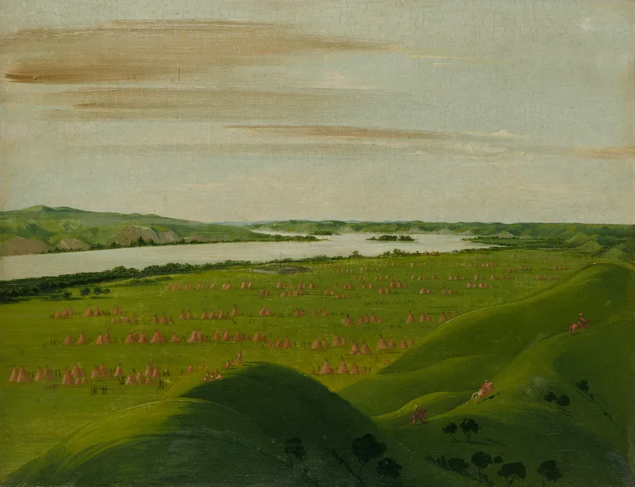 Fort Pierre, Mouth of the Teton River, 1200 Miles above Saint Louis by George Catlin, born Wilkes-Barre, PA 1796-died Jersey City, NJ 1872