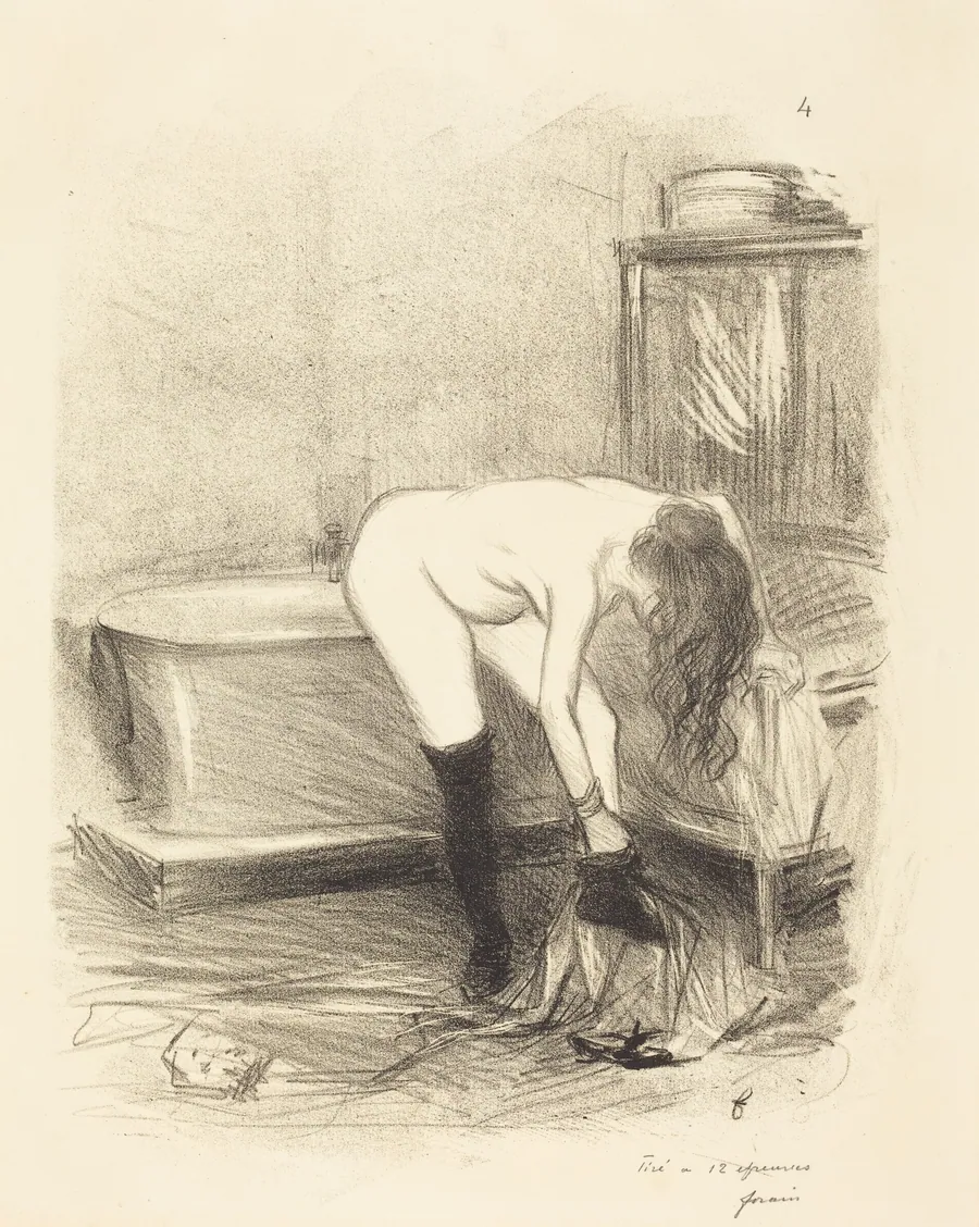 Le bain (planche en hauteur) (The Bath) (vertical plate) by Jean-Louis Forain