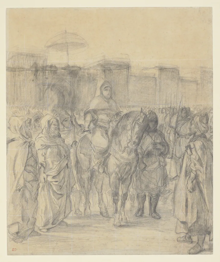 Study for "The Sultan of Morocco and His Entourage" by Eugène Delacroix