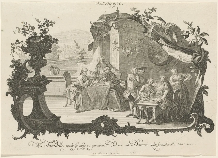 Das Bretspiel (Ladies and Gentlemen Playing Board Games) by Johann Esaias Nilson