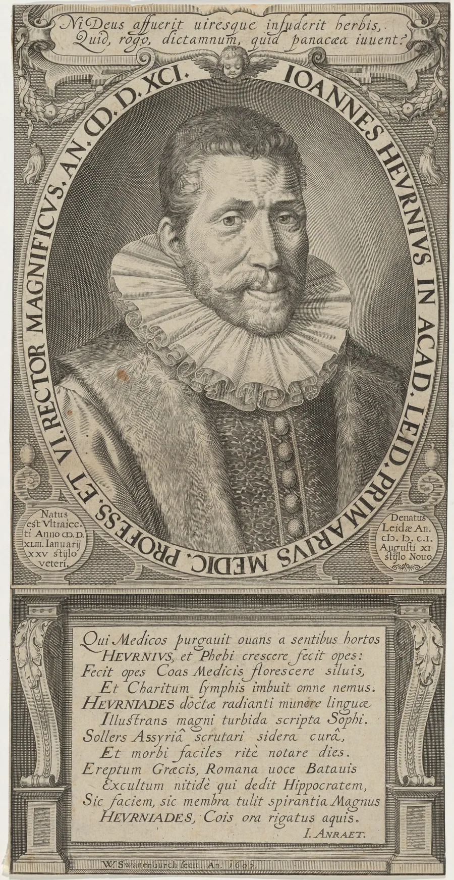 Joannes Heurnius, Medical Professor and Rector of Academy at Leyden by Willem van Swanenburgh