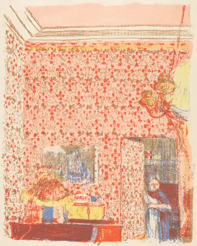 Interior with Pink Wallpaper I (Interieur aux tentures roses I)