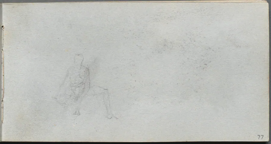 Sketchbook, page 77: Figure Study by Ernest Meissonier