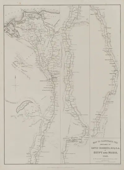 Egypt and Nubia, Volume III: Map to Illustrate the Sketches of David Roberts, Esq: R.A. in Egypt and Nubia 1849