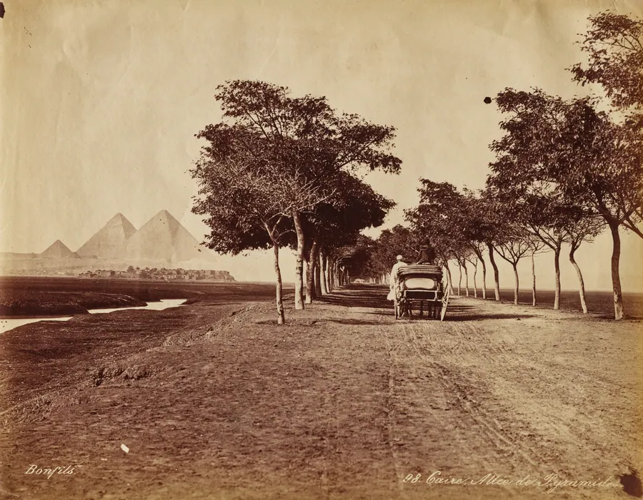 Caire. Allée de Pyramides by Félix Bonfils