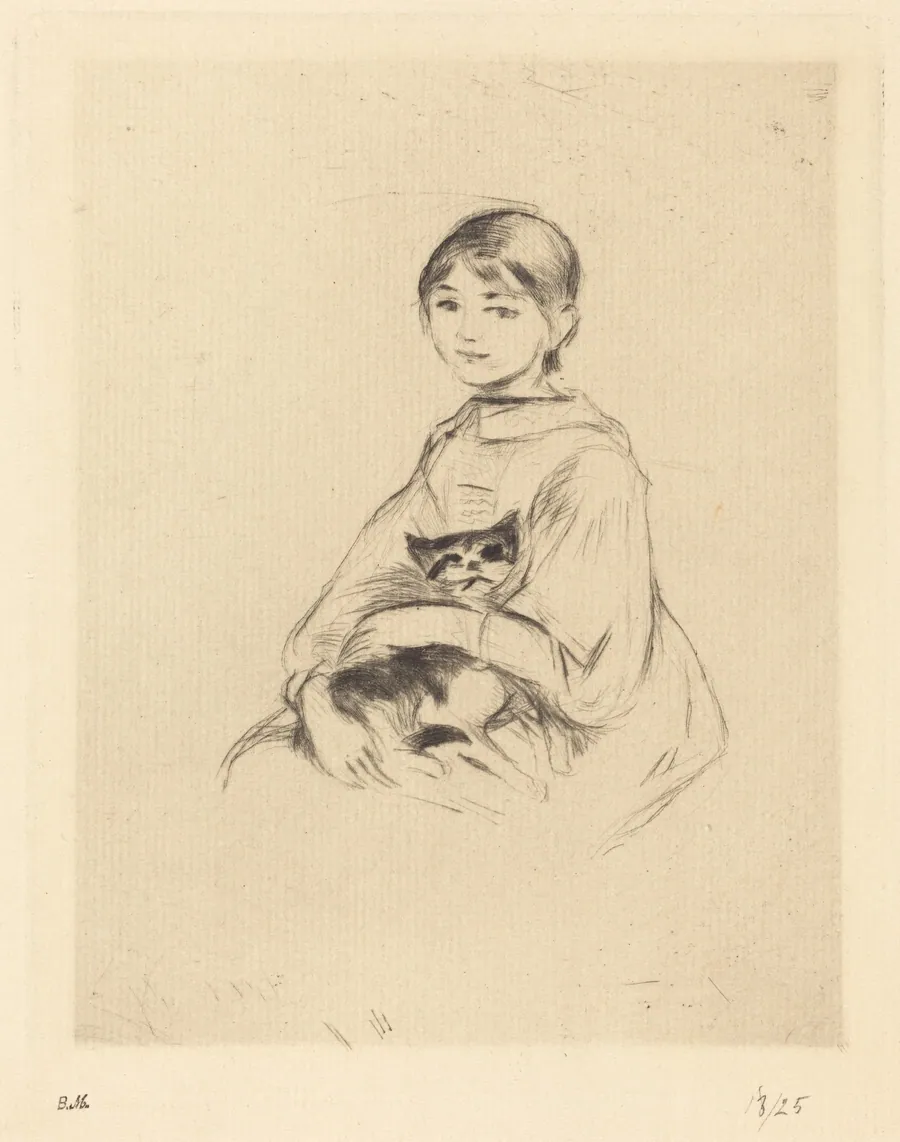 Julie Manet Holding a Cat by Berthe Morisot