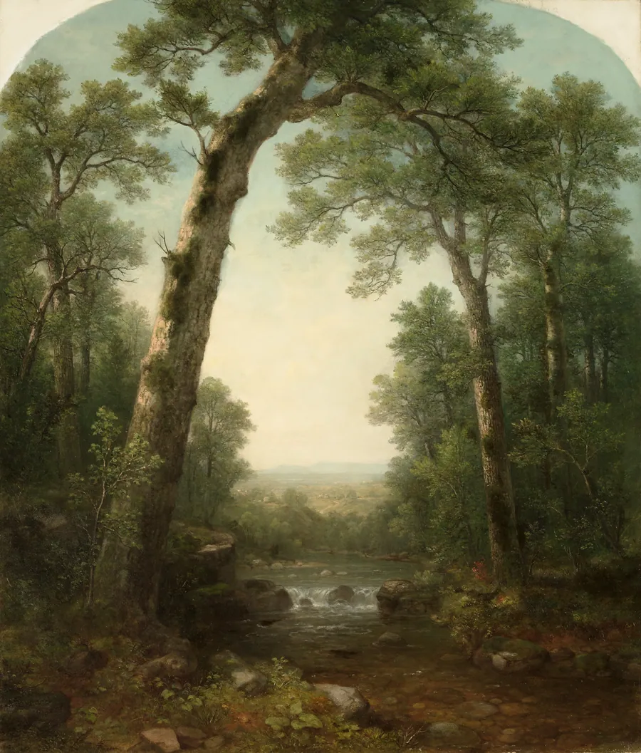 Forest Stream with Vista by Asher B. Durand