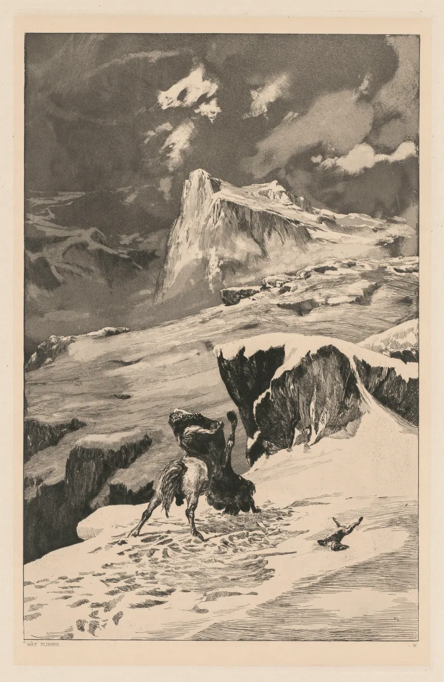Intermezzo: Battling Centaurs (Opus IV, 4) by Max Klinger
