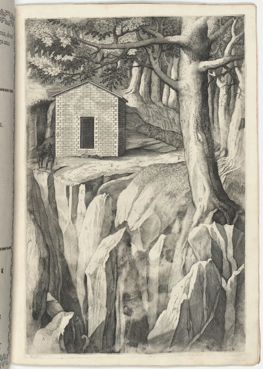 Monastic Cell of the Blessed John of La Verna (Cella del beato Giovanni della Verna) [plate T] by Jacopo Ligozzi