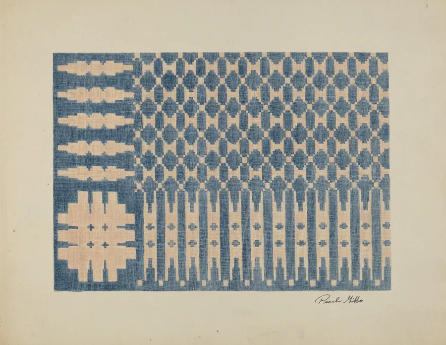 Old Colonial Handwoven Bedspread by Pearl Gibbo