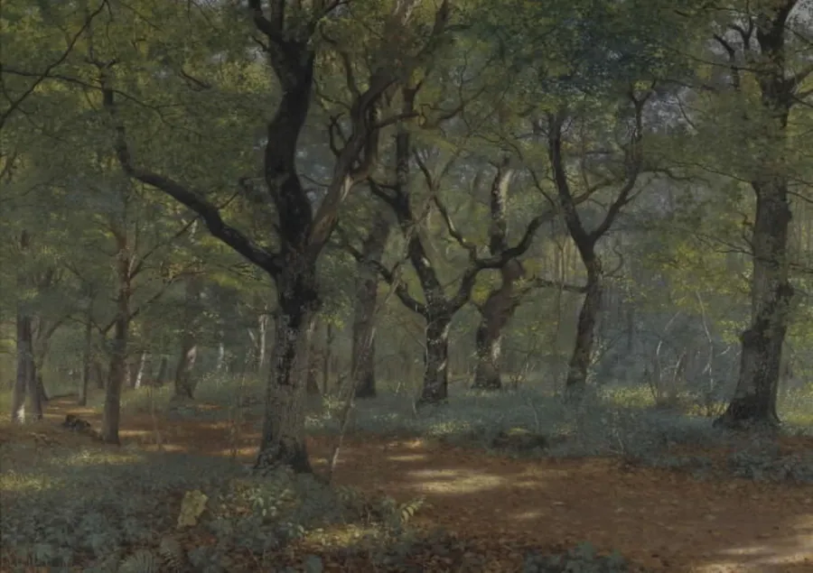 Inde i skoven by Adolph Larsen