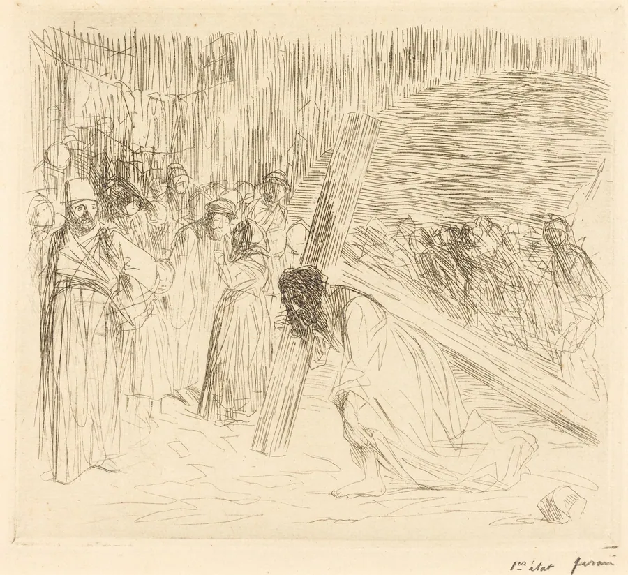 Le Christ portant sa croix (5e planche) (Christ Carrying the Cross) (fifth plate) by Jean-Louis Forain