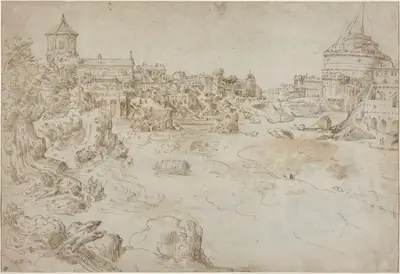 View of the Castle Sant'Angelo and the Ospedale di Santo Spirito [recto]