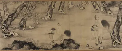 Luohans Moving Through Forests and Sea