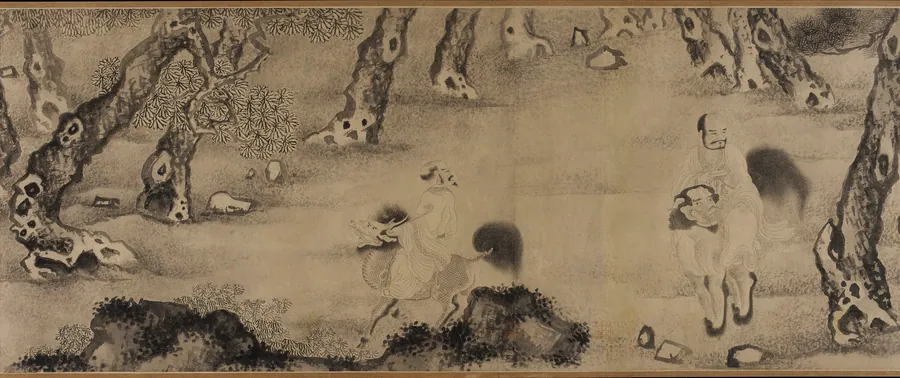 Luohans Moving Through Forests and Sea by Formerly attributed to Fanlong 梵隆 (active mid-12th century)