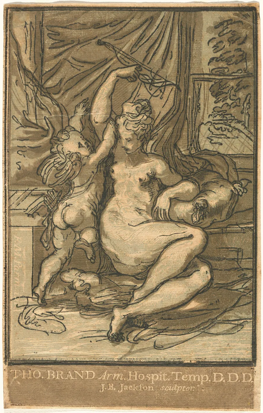 Venus and Cupid with a Bow by John Baptist Jackson