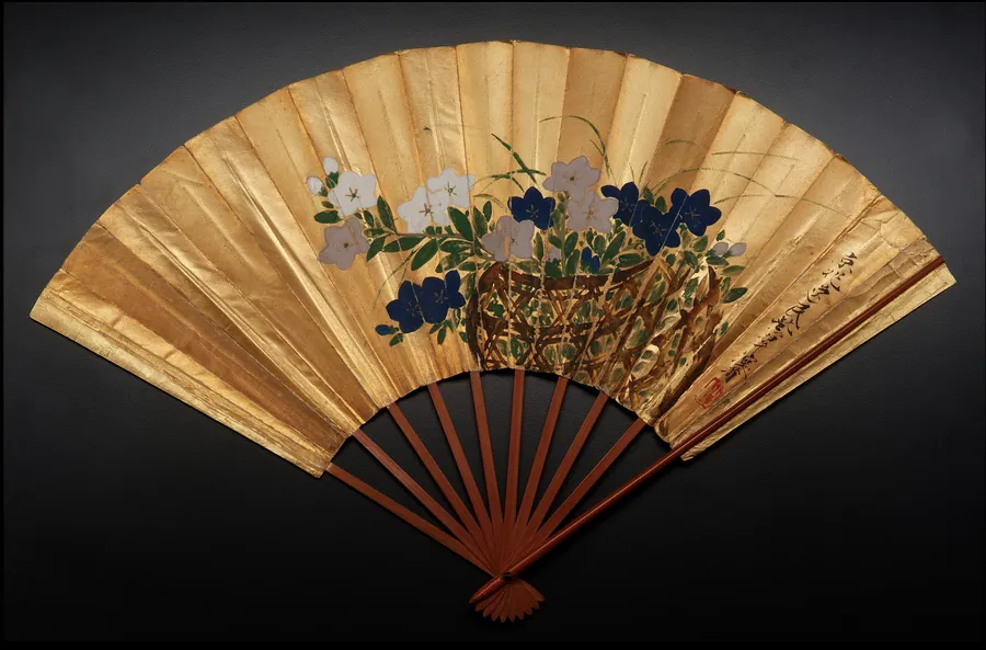 Balloon Flowers in a Basket by Ogata Kenzan 尾形 乾山 (1663-1743)