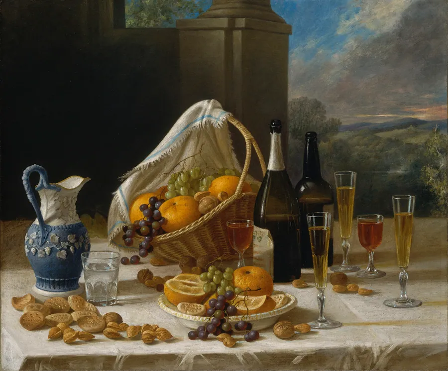 Luncheon Still Life by John F. Francis, born Philadelphia, PA 1808-died Jeffersonville, PA 1886