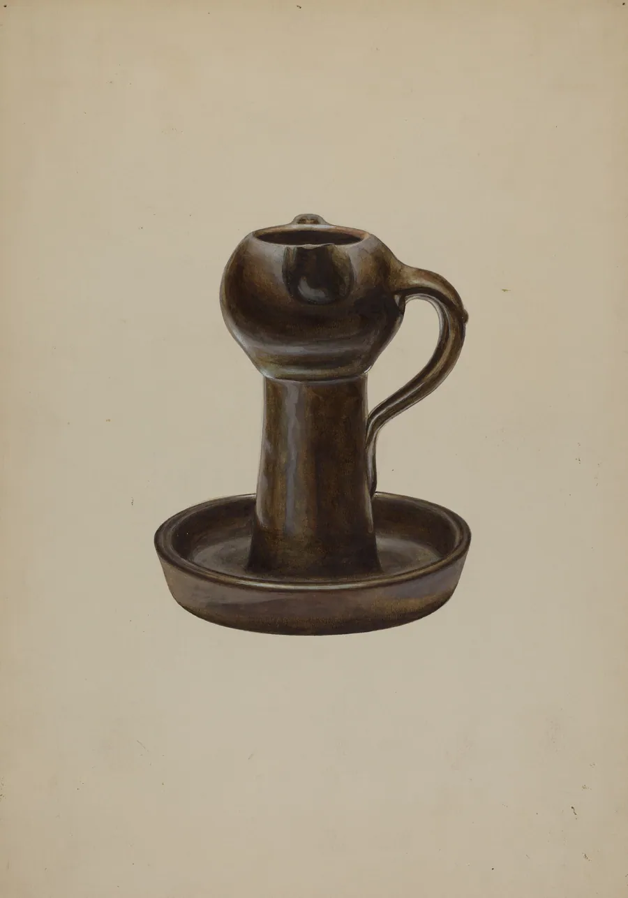 Two Wick Lamp by Henry Moran