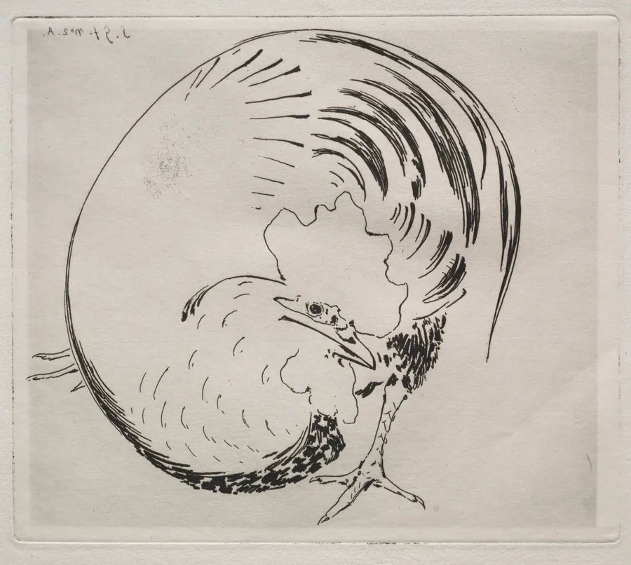 The High-Fired Service: Rooster by Félix Bracquemond
