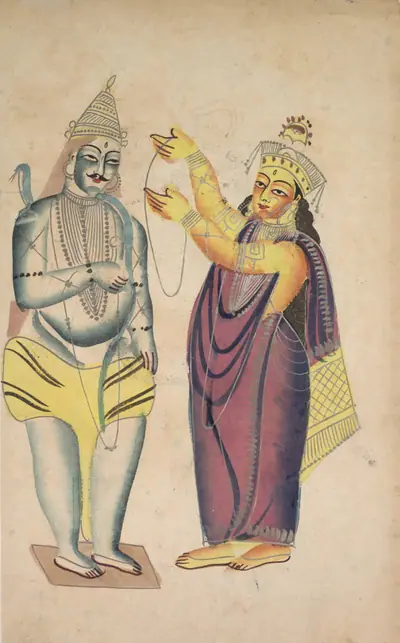 Parivati Placing a Wedding Garland on Shiva (verso)