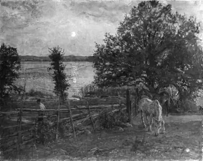 Måneopgang ved Tyresjö i Sverige