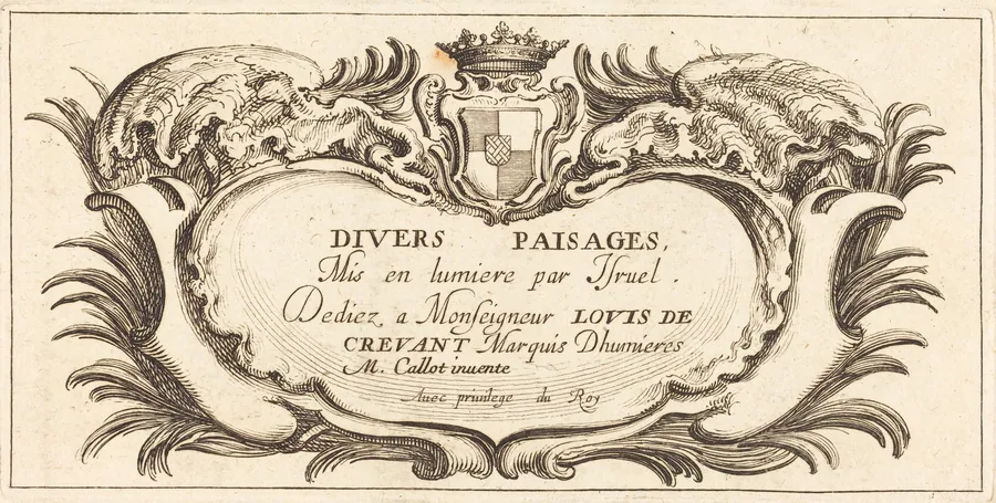 Title Page for "Various Landscapes" by French 17th Century