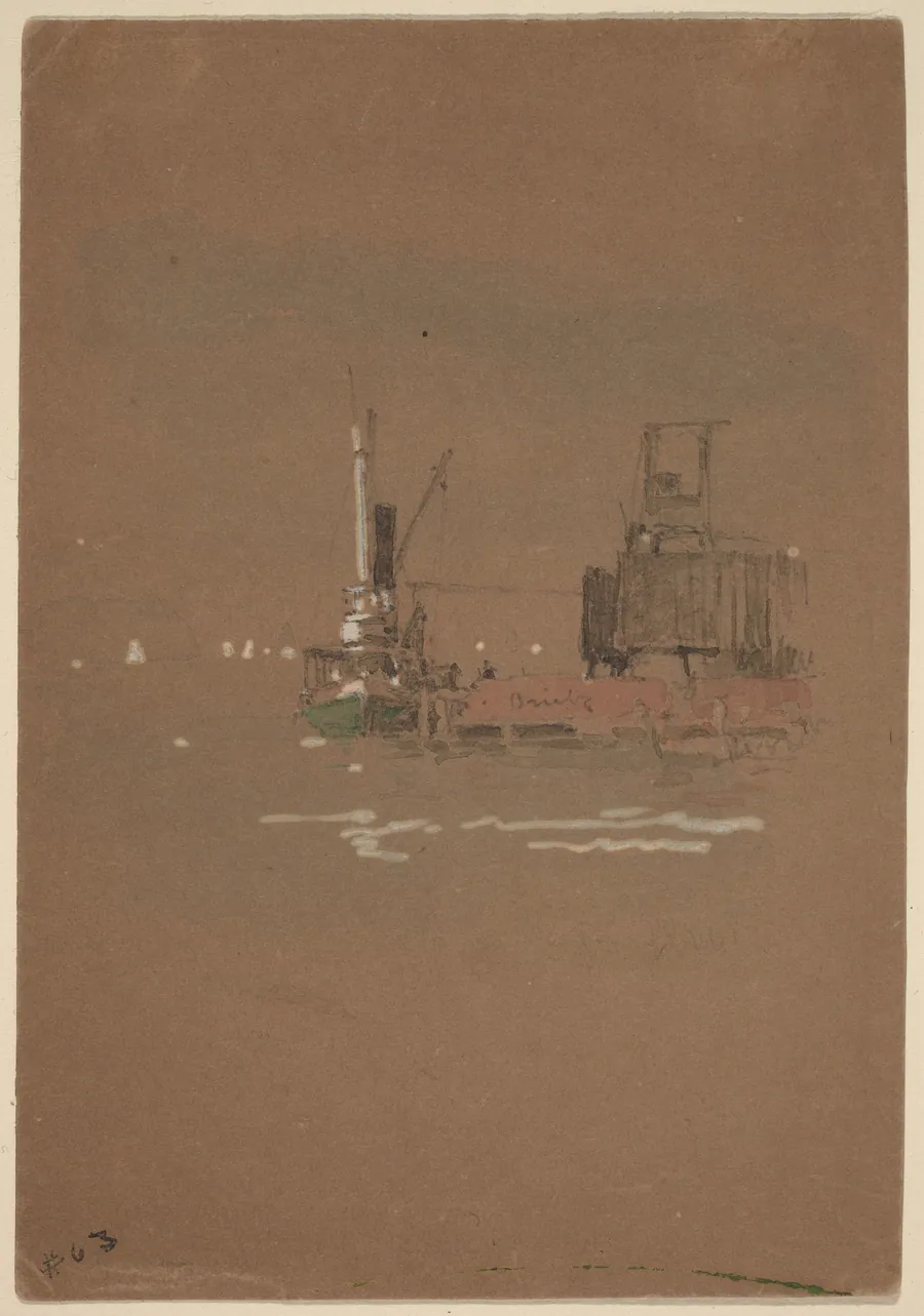 Hudson River Brick Piers by Jasper Francis Cropsey